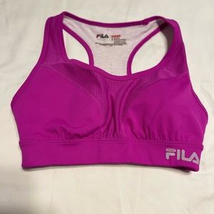 FILA Sports Bra, Fuchsia Pink, Size Small